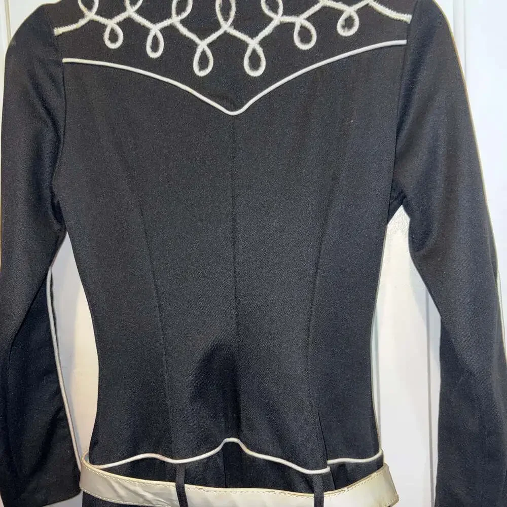 Vintage Western Jumpsuit  w/belt- Black sz 11-12, - Picture 6 of 8